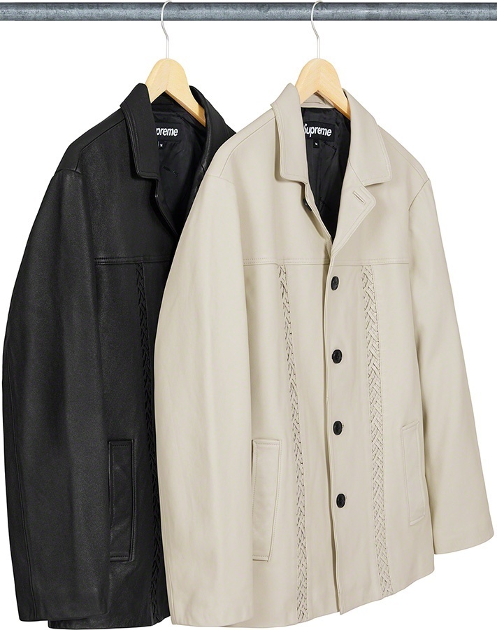 Braided Leather Overcoat